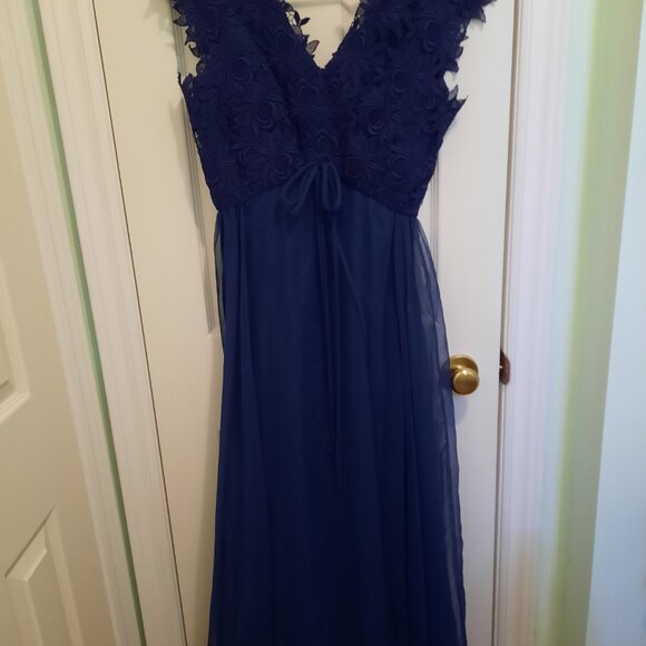 80% off Evening Gown Guipure Lace Bodice and Chiffon Skirt - Picture 4 of 6